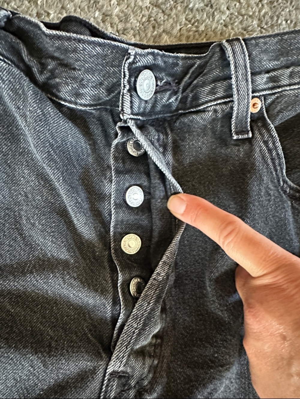 Levi’s Black Denim Cutoff Shorts - Picture 3 of 8